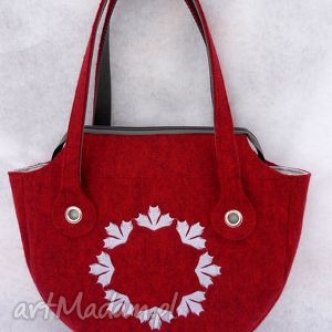 handmade torba filcowa z haftem