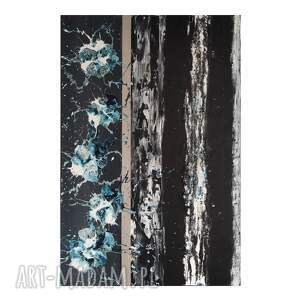 the black ręcznie malowany obraz abstrakcyjny 60x90 cm abstrakcja do salonu