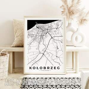 mapa Kołobrzegu - format 61x91 cm, plakat, plakaty