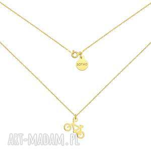 Złoty z rowerem, naszyjnik, rower, zawieszka, motywacja