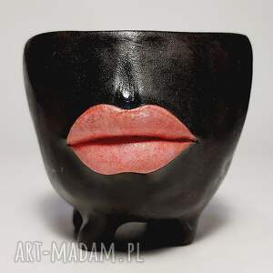 kubki kubek ceramiczny z ustami, ceramika artystyczna prezent, rzeźba użytkowa