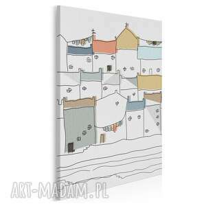 obraz na płótnie - domki miasto w pionie 50x70 cm (47303)