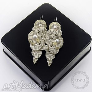 kolczyki soutache mirino ivory - Kavrila