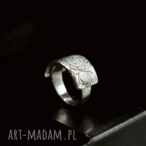 bellamente oryginalny pierścionek prostokąt raw, biżuteria geometryczna