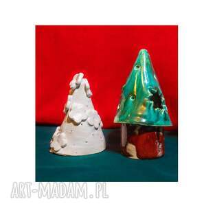 prezenty święta Zestaw ręcznie robionych ceramicznych choinek