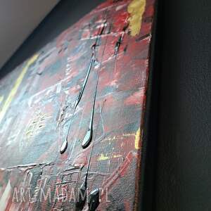 obraz akrylowy 5070 abstrakcja do domu, czerwony prezent pod choinkę