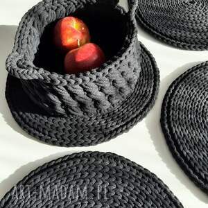koszyk z czarnego sznurka, przechowywanie sznurek bawełniany wielkanoc, prezent