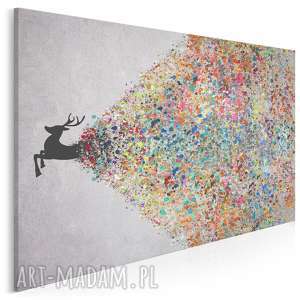 obraz na płótnie - jeleń kolory - 120x80 cm (49401)