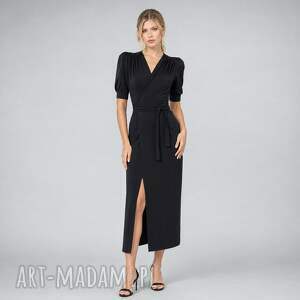 kelly black - sukienka, oryginalna, elegancka, wygodna, kopertowa