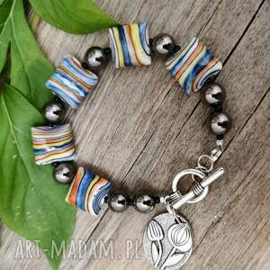 herbarium jewelry bransoletka z porcelanowych korali w109, porcelanowe korale