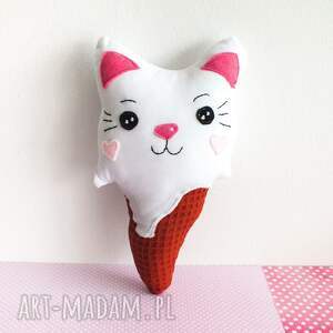 ręcznie robione maskotki seria lodziomiodzio - kotek - 27 cm