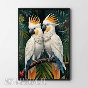 plakat papugi duet ptaki - format a4