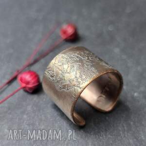 Pierscionek miedziany wilk 1,5cm - regulowany