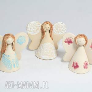 ręcznie robione ceramika aniołek stojący 3 szt