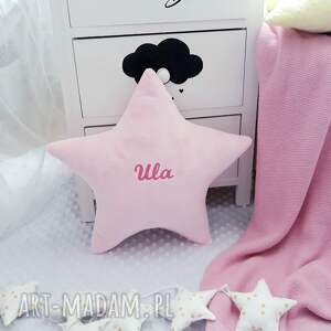 handmade dla dziecka poduszka gwiazda gwiazdka minky personalizowana z imieniem