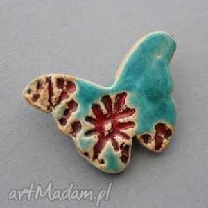 handmade broszki motyl - broszka ceramiczna