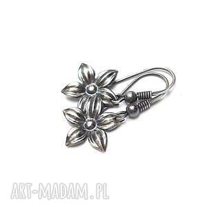 silver flower - kolczyki