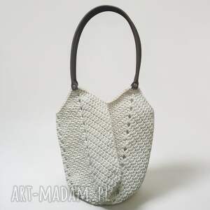 Torba Tulipan kremowa, ze sznurka bawełnianego