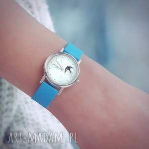 handmade zegarki zegarek mały - jaskółka - silikonowy, niebieski