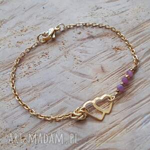 JewelsbyAT: Bransoletka serca rubin, biżuteria ze stali, romantyczna - na walentynki, na prezent