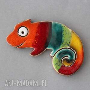 handmade magnesy kameleon - magnes ceramika