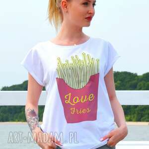 handmade koszulki love fries oversize t-shirt