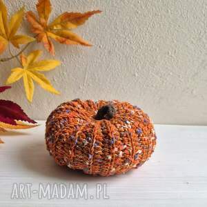 dekoracje dynia szydełkowa z bawełnianej włóczki - pomarańczowy melanż