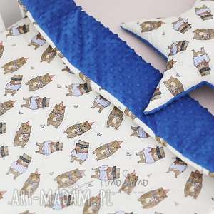 handmade pokoik dziecka timosimo - kołderka minky wesołe zwierzaki (mały, niebieski