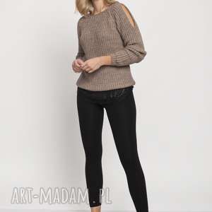 raglanowy sweter, swe176 mocca mkm, jesień modny