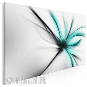obraz na płótnie - abstrakcja kwiat nowoczesny turkus 70x50 cm 55602