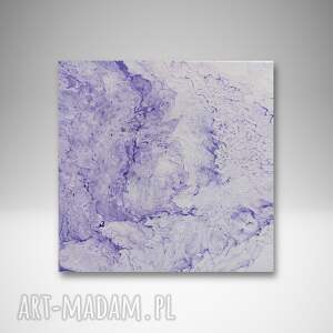 "violet dream" obraz akrylowy na płótnie 40x40 cm pouring wielgoszart dodatek