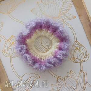 tulibaba gumka do włosów scrunchie na szydełku upominek dla dziecka ręcznie