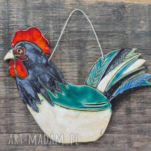 kogut wiszący ceramiczny kura dekoracja rustykalna wiejski
