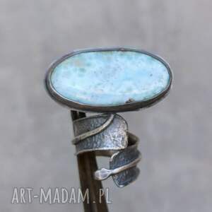 larimar, pierścionek regulowany