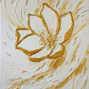 Prezent WYJĄTKOWY OBRAZ STRUKTURALNY Z TEKSTURĄ 3D BIAŁY BLASK