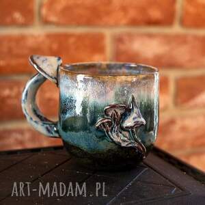 Prezent Duży kubek z grzybkami handmade | Forest moss | ok 450 ml