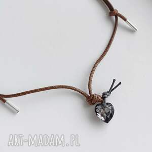 serduszko wisiorek, swarovski srebro, sznurek, pod choinkę prezent