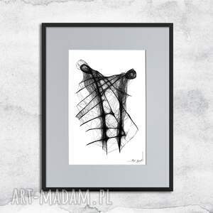 Prezent Oprawiona w ramę grafika - nr 51 - para, czarno biała