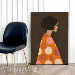 Prezent Plakat Brązowa dziewczyna - format 50x70 cm - ilustracja