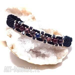 horologium 6 sodalit rodonit granat kamienie naturalne bransoletka pleciona
