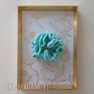 tulibaba gumka do włosów scrunchie na szydełku frotka, ręcznie