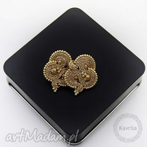 kolczyki soutache midi gold - Kavrila biżuteria