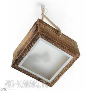 Drewniana LAMPA Na LINIE - sufitowa wisząca stół nad wyspę