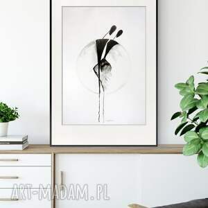grafika 50x70 cm wykonana ręcznie, abstrakcja, elegancki minimalizm, obraz do salonu