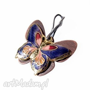 handmade wisiorki kolorowy motyl wisior night blue b851