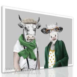 ludesign gallery nowoczesny obraz drukowany na płótnie - zwierzęta byk i krowa