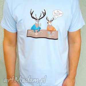 tshirt unisex deer wife jasnoniebieski autorski projekt, jelenie, śmieszne