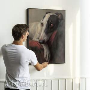 plakat stylowy pies vintage - format 50x70 cm salonu, sztuka