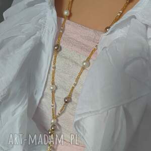 Prezent Perły Szklane Długie, naszyjnik - pereł szkło