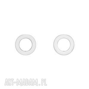 srebrne kolczyki małe kółeczka, sztyfty, koła